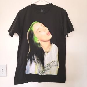 Billie Eilish Short Sleeve Black Tshirt Medium band shirt concert tee